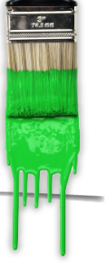 green paint brush